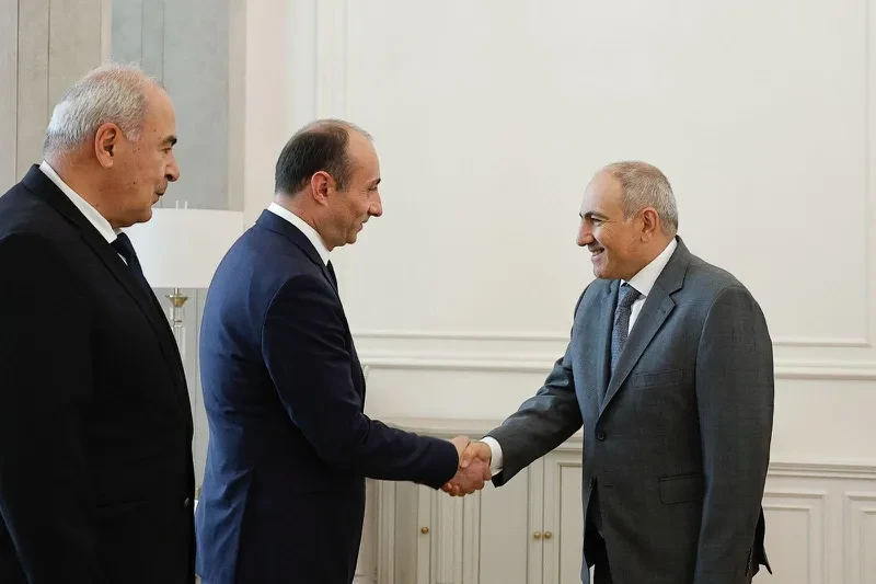 შს მინისტრი გეკა გელაძე სომხეთის პრემიერ-მინისტრ ნიკოლ ფაშინიანს შეხვდა
