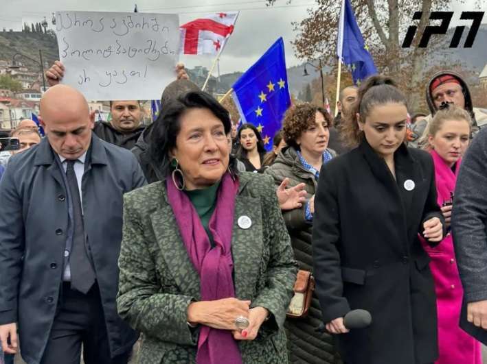 საქართველოს პრეზიდენტი „ევროპულ მარშს“ შეუერთდა