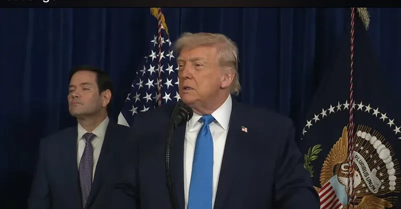 ვენესუელას ვუხელმძღვანელებთ იქამდე, ვიდრე ისეთი მომენტი არ დადგება, როდესაც ხელუსუფლების უსაფრთხოდ, სწორად და სამართლიანად გადაცემას უზრუნველვყოფთ. ამის შესახებ აშშ-ის პრეზიდენტმა, დონალდ ტრამპა პრესკონფერენციაზე განაცხადა.